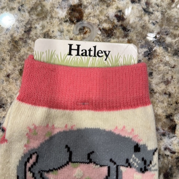 Hatley cat nap socks pink cream Siamese tabby grey cats OS new - Picture 3 of 3